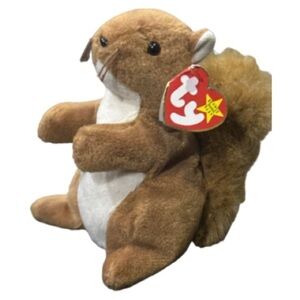 Ty plush  Brown and White Squirrel NUTS Plush Toy
